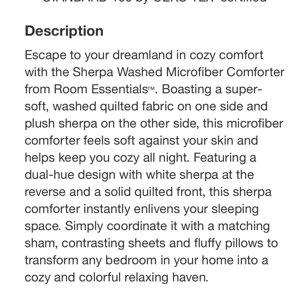 ROOM ESSENTIALS NWT faux sterling washed microfiber reversible comforter-blue